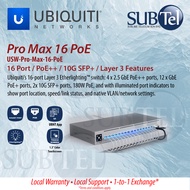 Ubiquiti USW-Pro-Max-16-PoE (180W) (4) 2.5GbE (12) GbE (2) 10G SFP+ Layer 3 Etherlighting™ switch