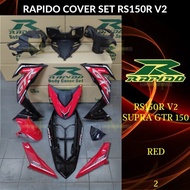 RAPIDO COVER SET RS150R/RS150 V2 V3 SUPRA GTR150 (10) RED (STICKER TANAM/AIRBRUSH) COVERSET