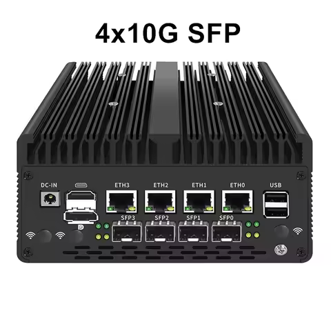 Topton New Firewall Mini PC 4*/2*10G SFP+ Intel i7 13620H 8505 4xi226-V 2.5G 2*DDR5 NVMe Industrial 