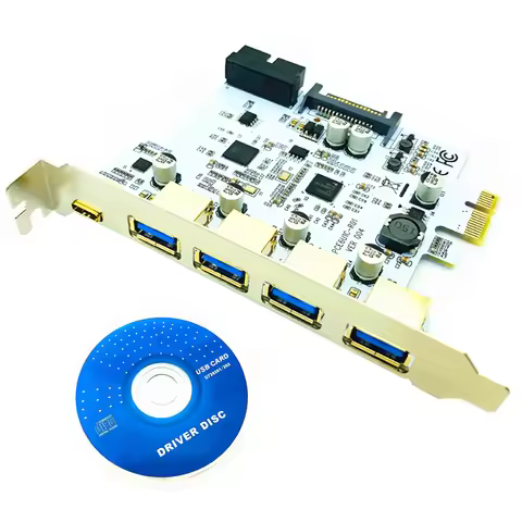 USB 3.1 Type C PCIe Expansion Card PCI-e to 1 Type C + 4 Type A 3.0 USB Adapter PCI Express Riser Ca