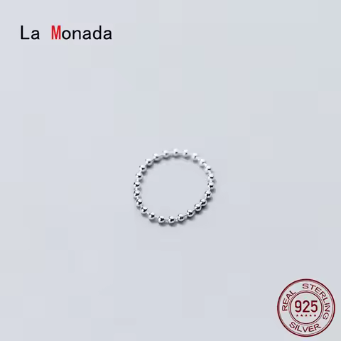 La Monada Silver Ring Korean 925 Women Round Ball Finger Rings For Women 925 Silver Jewelry Minimali