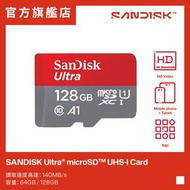 SanDisk - Ultra microSD 128GB 140MB/s 記憶卡 (SDSQUAB-128G-GN6MN)