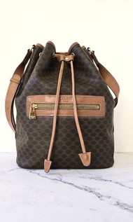 絕版古董包 Celine老花中古水桶包 單肩包 皮革包 斜背復古二手