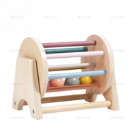 Montessori Wooden Rainbow Spinning Toy Drum | Montessori Baby Toy 3 Months - 2 Years Old + | Educati