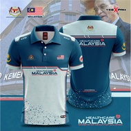 EXLCUSIVE MERDEKA MALAYSIA KKM KEMENTERIAN KESIHATAN NEW EDITION ALL PRINT QUALIYU 3D POLO SHIRT-FRE
