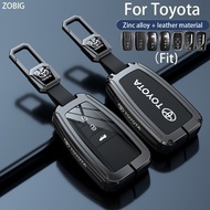 ZOBIG for Toyota Key Fob Cover Car Key Case Shell with  Keychain fit 2023 Toyota CHR Prado Camry Avalon RAV4 Vios Hilux Fortuner Corolla Cross  Prius Innova Alphard VELLFIRE Original remote key