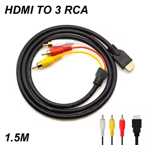 1.5M 5FT HDMI-Compatible Av Male To 3 rca Conversion TV Set-Box DV DVD Audio Video Cable to 3rca Dig