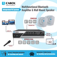 CAROL BTM311VH &amp; PAS218 Multifunctional Bluetooth Amplifier &amp; Wall Mount Speaker for announcement, BGM