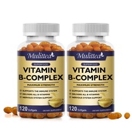 MULITTEA Vitamin B Complex-120 Capsules-Complex With B12,B2,B3,Immune Health