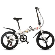 AT/★20Inch Disc Brake Geared Bicycle Primary and Middle School Students Adult Folding Bike Road Integrated Wheel Bicycle