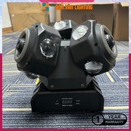 Đèn Moving 3 Đầu Có Viền Led 12 Mắt + 3 Mắt Laser Đảo Xoay Mẫu Mới - Đèn Bay Phòng Vũ Trường Karaoke