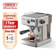 HiBREW 20Bar Semi Automatic Espresso Coffee Machine Temperature Adjustable 58mm Portafilter Cold/Hot Coffee Maker Metal CaseH10A