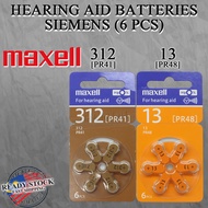 MAXELL HEARING AID ZINC-AIR BATTERY [ 13 10 675 312 ] (6PCS/6BIJI) PR48 PR41