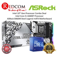 Intel Core 10th Gen i5-10400F Procesor with ASRock B460M Steel Legend mATX Motherboard - COMBO DEAL