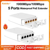 (COD) 1000Mbps 5 Port PoE Extender Repeater Waterproof Gigabit PoE Booster 1 To 4 Network Switch PoE