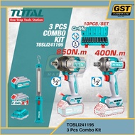 Total TOSLI241195 Li-ion 3 Pcs Combo Kit 450NM & 850NM Impact Wrench + Work Lamp