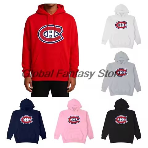 Merch Montreal Canadiens Logo Hoodie Ice Hockey Team Long Sleeve Streetwear Women Men Hooded Sweatsh