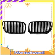 【W】1Pair Shiny Black Front Grille Bumper Kidney Grille Accessories Component for BMW E83 X3 LCI Facelift 2007-2010