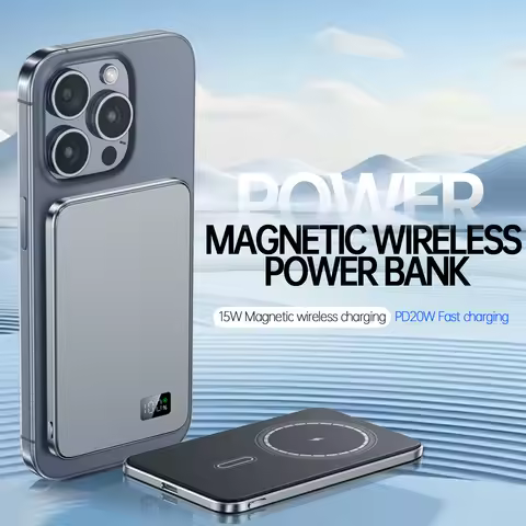 New 10000mAh Thin Magnetic Wireless Power Bank PD20W Fast Charging Portable External Battery for Mag