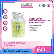 ANIMATE FACIAL ESSENCE SERUM VITAMIN E CONTENTS 60 BRIGHT FACIAL CAPSULES ORIGINAL HALAL ANIMATE ANI