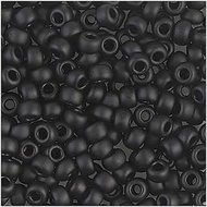 Miyuki 6/0 Round Seed Beads Matte Black 20g Tube, Miyuki Code 401f