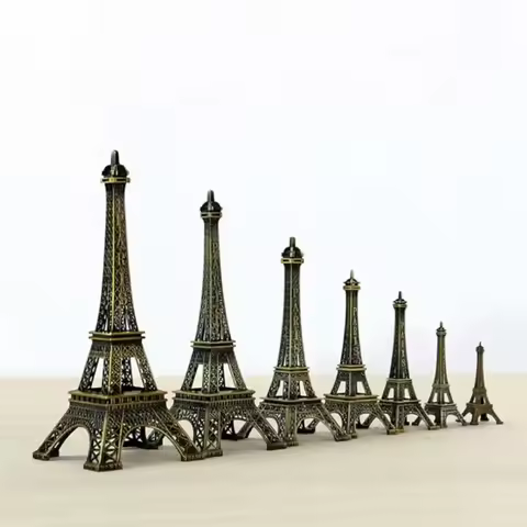 Metal High-Quality Eiffel Tower Statue Bronze Exquisite Design Eiffel Tower Model with Box 7 Sizes A
