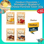 Ooobun Chocolate / Strawberry/ Blueberry/ Cheese Flavored Toast- 60g 5Packs / 10packs EXP14/11/2025