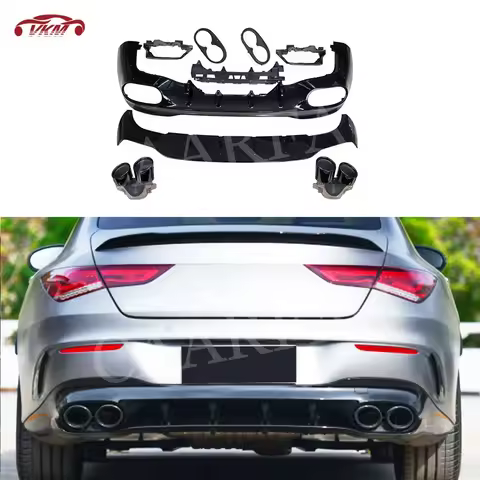 ABS Rear Bumper Lip Diffuser with Exhaust For Mercedes Benz CLA Class W118 C118 CLA180 CLA200 CLA250