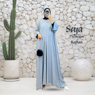 Seya Premium Kaftan Motif Garis by Rayon Jumbo - Daily Gamis Daster Kaftan mewah simple elegan