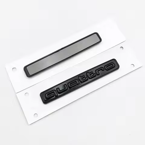 1pcs Black Logo Quattro Emblem Car Rear Trunk Badge Decal For Audi A1 A2 A3 A4 A5 A6 A7 Q2 Q3 Q5 Q7 