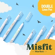 Double Lines Color Pen 0.5mm 1 Set of 3 Color Pens Joyko Two Line 2 Color Pens