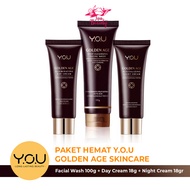 PAKET HEMAT YOU GOLDEN AGE SKINCARE 3pcs / glowing skincare / pencerah wajah / isi [ 1 YOU Golden Ag