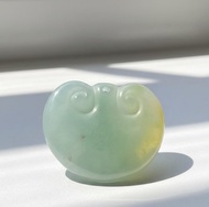 黃加綠雙彩翡翠如意 | 裸石 | 天然緬甸玉翡翠A貨 | 送禮