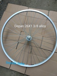 VELG JADI SEPEDA 26 X 1 3/8 ATAU 28 ATAU BECAK DEPAN/BELAKANG BESI/ALLOY