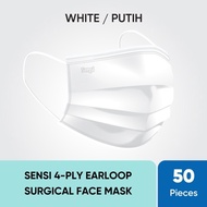 New Sensi Masker Earloop Putih Cantol Masker Muka 3Ply Sensi 1 Box 50