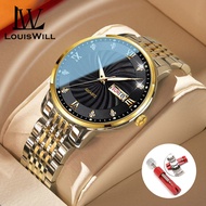 LouisWill Men S Fashion Watch Chinese English Double Calendar Watch Waterproof Luminous Watch Diamon