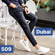 QUẦN JEAN NAM ĐEN CHẤT BÒ RÁCH DUBAI DB1837 CAO CẤP - DUBAI FASHION