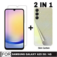 LAYAR 2IN1 Clear Screen Protector + Garskin Carbon Transparent Samsung A25 4G / A25 5G / A15 4G / A1