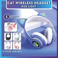 Cute Cat Headphone Wireless Bluetooth ver 5.0 LED Light Headset With Microphone