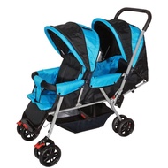 Twin Baby Stroller Front and Rear Sitting Lightweight Sitting Lying Double Large Baby Stroller Two-Child Stroller Wholes