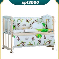 [spl] Baby bedding Crib Bumper cartoon Comfy Protector Cotton Infant Toddler Bed Cot