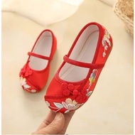 MERAH Red Lotus Children's Chinese New Year Shoes LKBS264 / Red Children's Shoes / Red Children's Sh