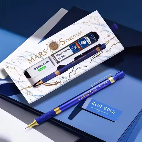 Limited Edition STAEDTLER MARS Mechanical Pencil 0.5mm HB Gold Plating Gift Box Drawing Sketching Sm