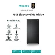 Hisense Side By Side 2 Door Inverter 780L Refrigerator Fridge Black- RS869N4ABV