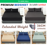 Bedsheet Cadar Single, Queen, King Plain Colour Fitted Bedsheet Sarung Katil Tilam Getah Keliling Ca