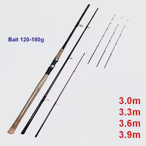 ZZ252 Solid 3 Tips L M H Tip Dia 1.0mm, 1.5mm 1.8mm Carbonfiber Feeder Casting Rod Bait 30-180g 3m 3