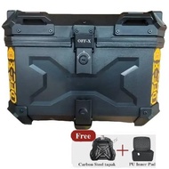 TopRacing OFF-X Full Black ABS Top Box 45L Motorcycle Box Storage Box Motor Extra Big Top Box ABS Mo