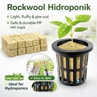 High Water Retention Rockwool Hidroponik + Net Pot | Fast Root Growth Hydroponic