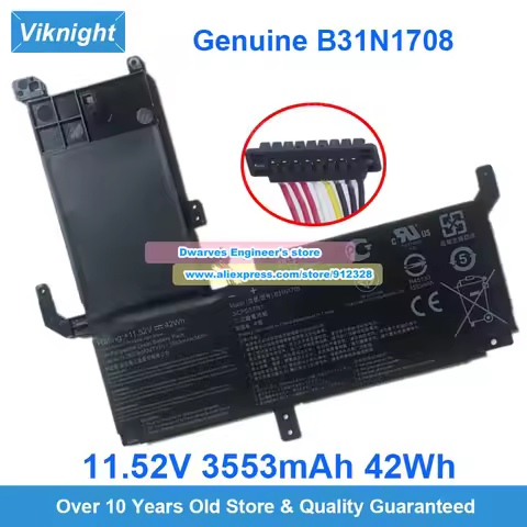 Genuine B31N1708 Battery 11.52V 3553mAh 42Wh for Asus VivoBook Flip 15 TP510UF TP510UQ TP510UA Serie