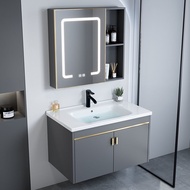 {Sg Sales}Vanity Cabinet Bathroom Cabinet Combination Bathroom Ceramic Basin Smart Mirror Cabinet Home Hanging Wall Washstand Vanity Cabinet Bathroom Mirror Wash Basin Toilet Cabinet